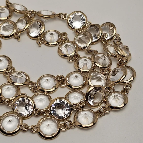 [ANN TAYLOR] Gold & Crystal Multi Layer Necklace NWT